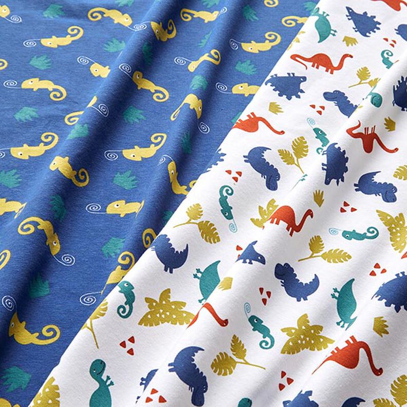 Jersey coton Caméléon – bleu jean/vert tilleul,  image number 5