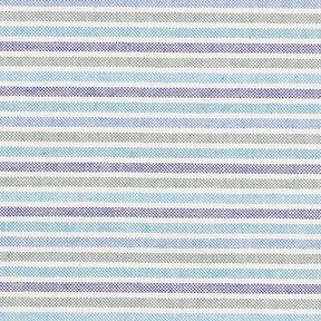 Tissu de décoration Semi-panama Rayures multicolores recyclé – turquoise clair, 