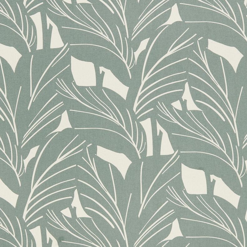 Tissu de décoration Panama Feuilles élégantes – roseau/nature, image number 1