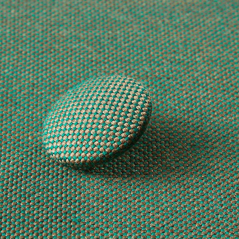 Bouton recouvert - Tissu de décoration extérieure Agora Panama - vert foncé,  image number 2