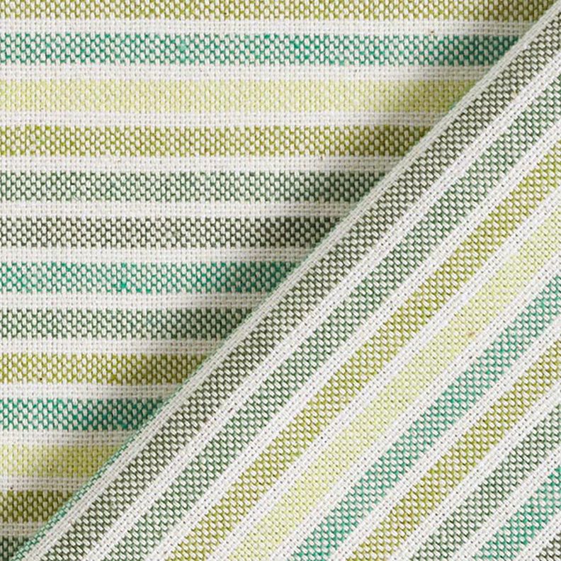 Tissu de décoration Semi-panama Rayures multicolores recyclé – vert clair,  image number 4