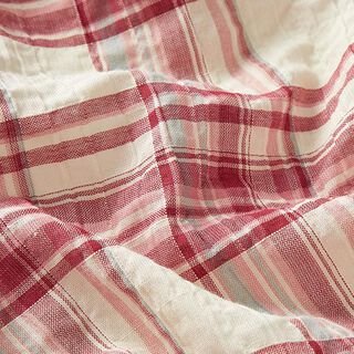 Mélange coton carreaux écrasés – écru/rouge bordeaux, 