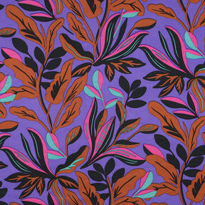 Satin de coton Lush Leaves | Nerida Hansen – lilas/bronze, 