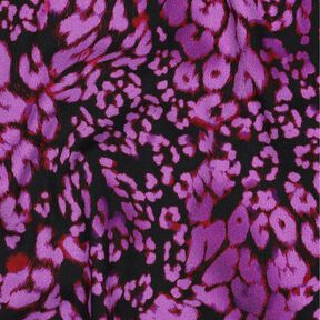 Viscose stretch impression numérique léopard – noir/lilas rouge, 