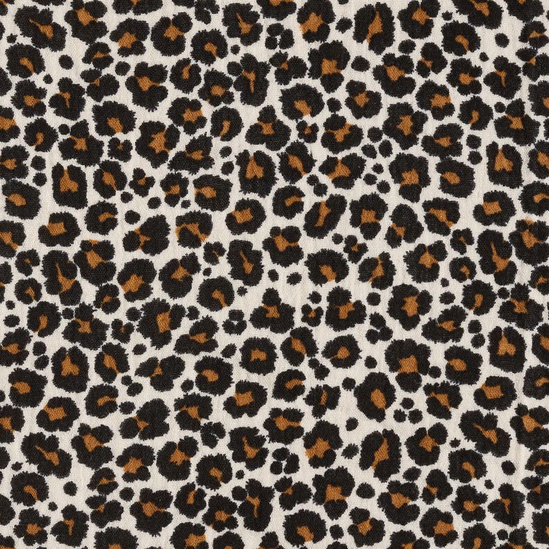 Tissu double gaze de coton Imprimé léopard – taupe clair/noir,  image number 1