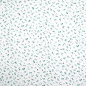 GOTS Tissu double gaze de coton Feuilles de la jungle | by Poppy – blanc/menthe clair, 