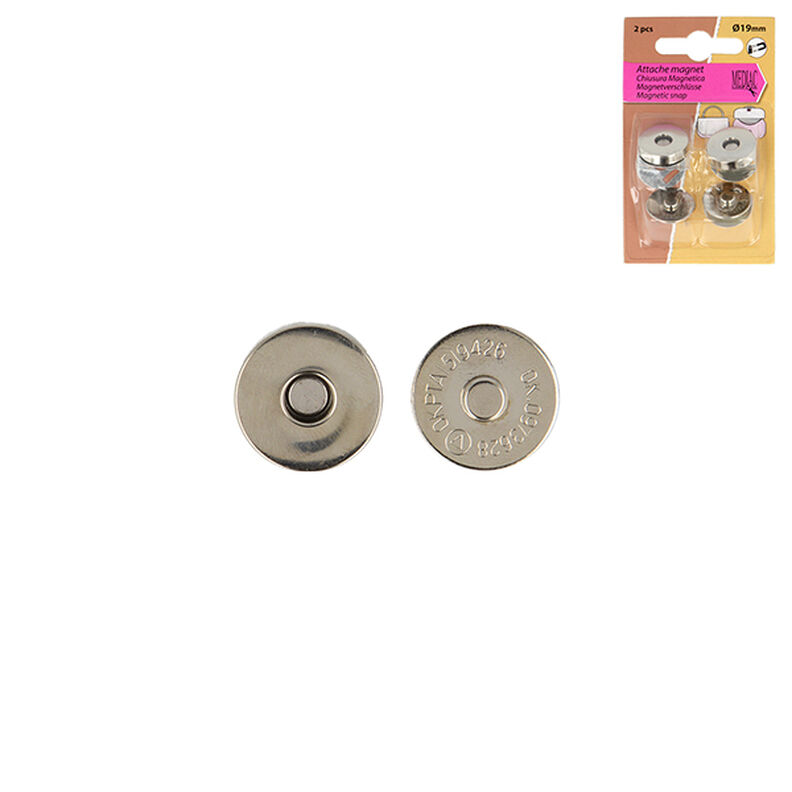 Fermoir magnétique – argent métallique,  image number 1