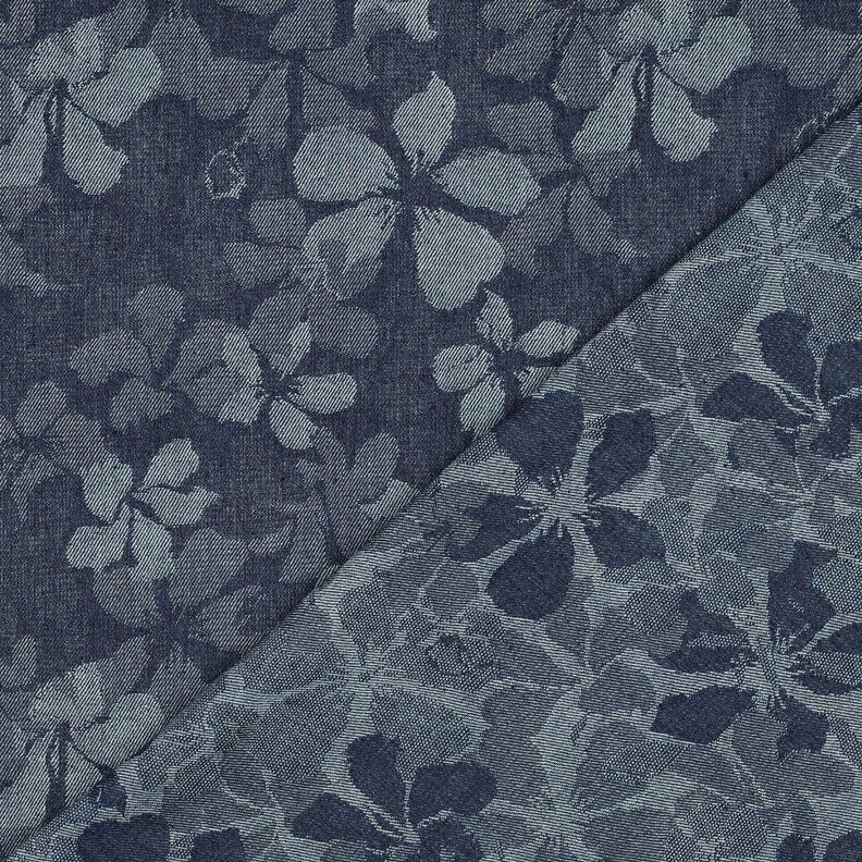 Denim mélange de coton fleurs – bleu jean,  image number 4