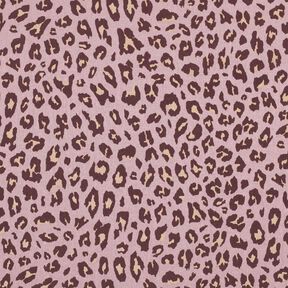 Mélange viscose lin Imprimé léopard | Poppy Fabrics – vieux rose clair/aubergine, 