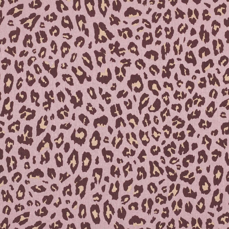 Mélange viscose lin Imprimé léopard | Poppy Fabrics – vieux rose clair/aubergine,  image number 1