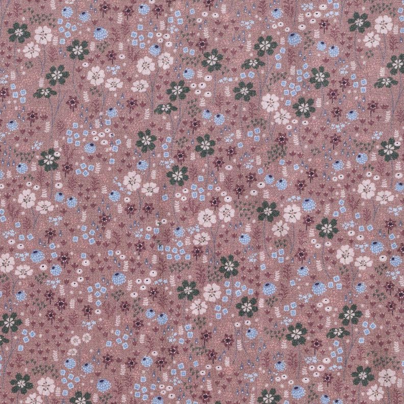 Jersey coton prairie fleurie au milieu de la forêt Impression numérique – vieux rose foncé,  image number 1