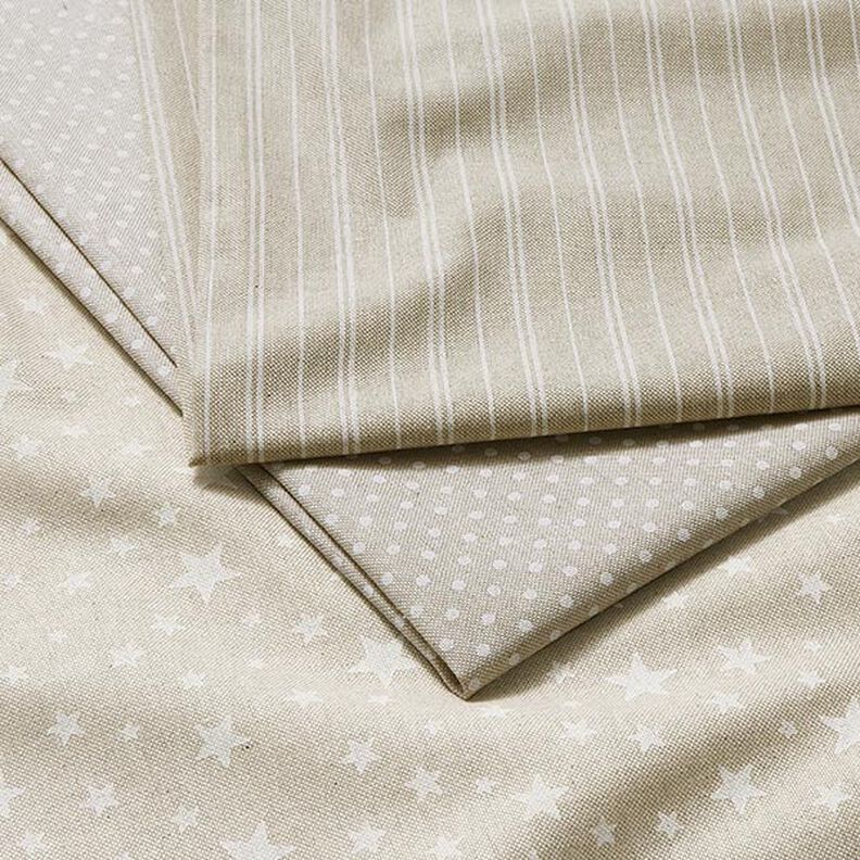 Tissu de décoration Semi-panama Points classiques – nature/blanc, image number 5