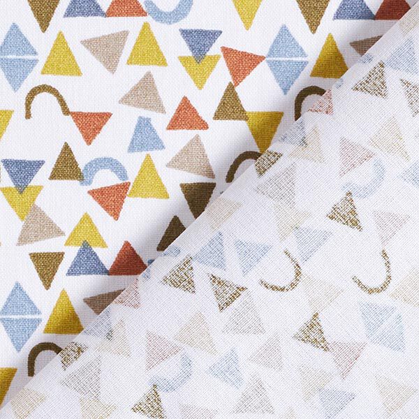 Tissu en coton Cretonne Petits triangles – blanc/marron clair,  image number 4