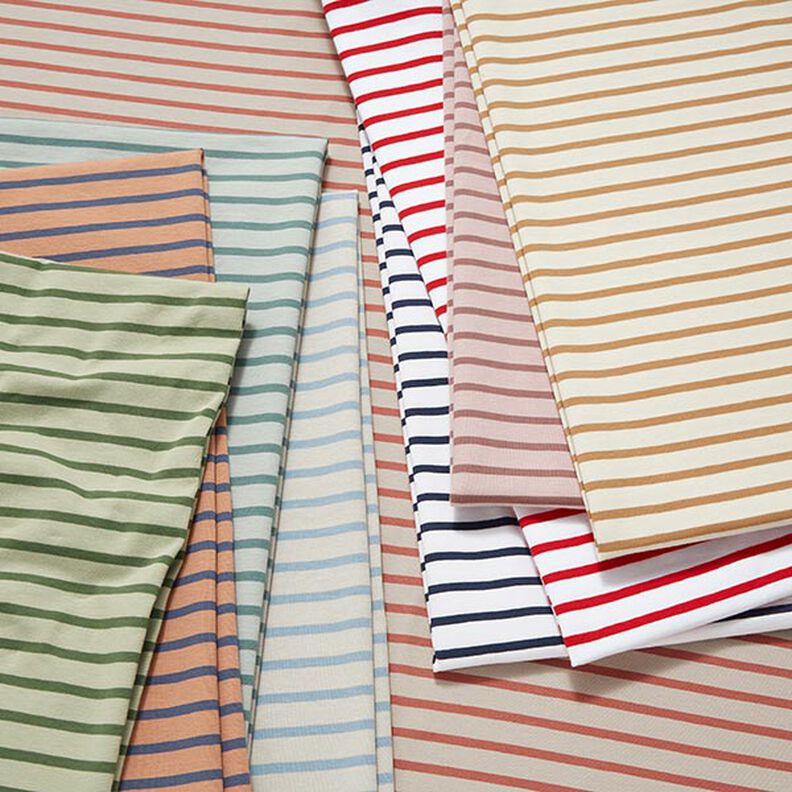 Jersey de coton Rayures fines et larges – blanc/rouge,  image number 5