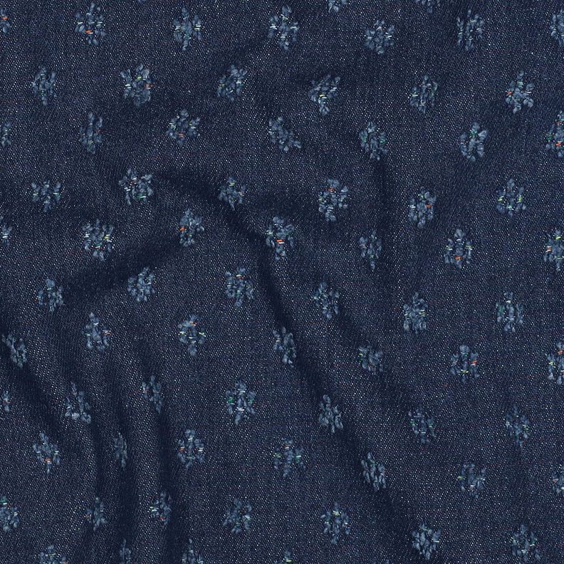 Mélange coton et denim dobby – bleu nuit, image number 2