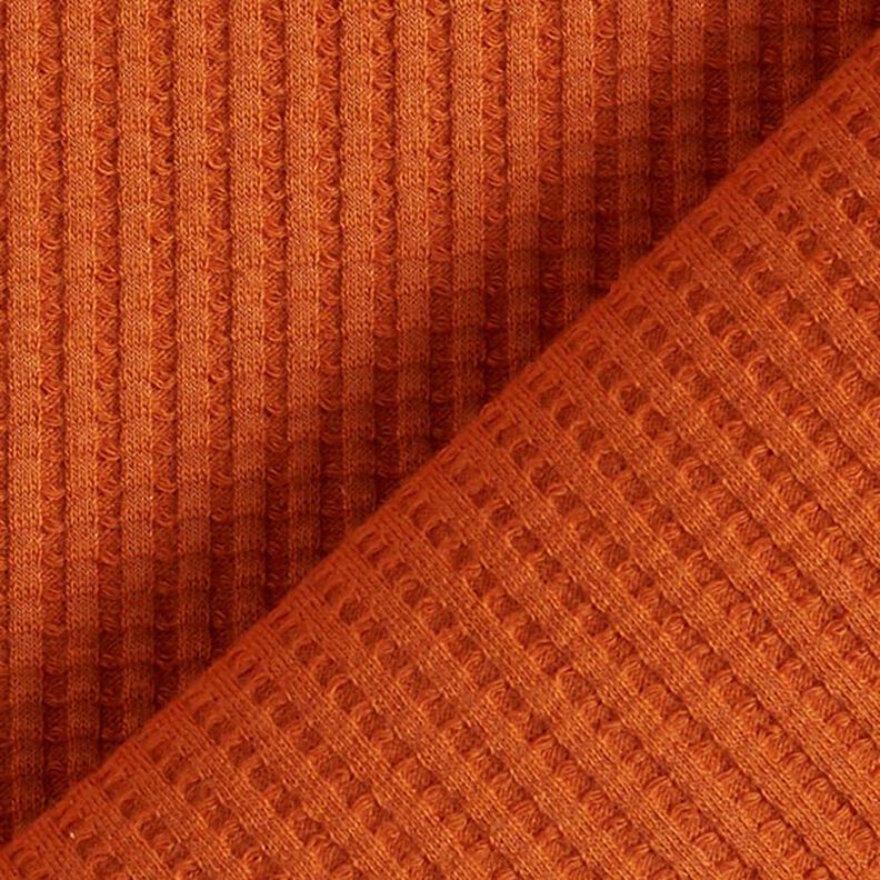 Jersey de coton gaufré uni – terre cuite,  image number 3