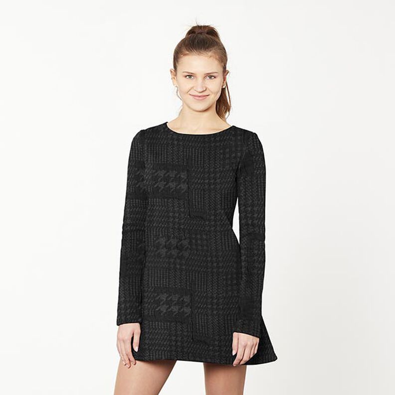 Maille cloquée Grand motif Prince de Galles – anthracite,  image number 5
