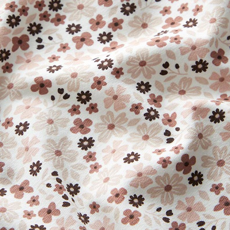 Jersey coton Jolies petites fleurs – écru, image number 2