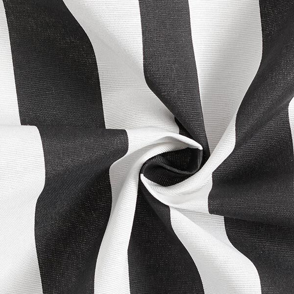 Tissu de décoration Canvas Rayures – noir/blanc,  image number 3