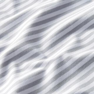 Jersey coton Rayures étroites – gris clair/blanc, 