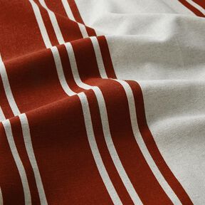 Tissu de décoration Panama Blockstreifen – écru/gris brume, 