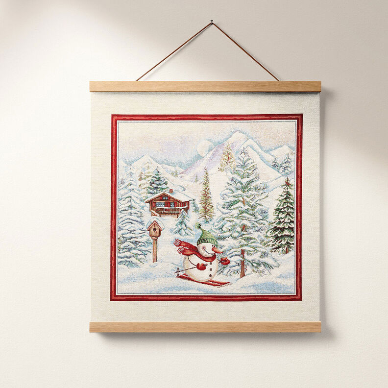 panneau décoratif Gobelin Bonhomme de neige – carmin/beige clair, image number 7