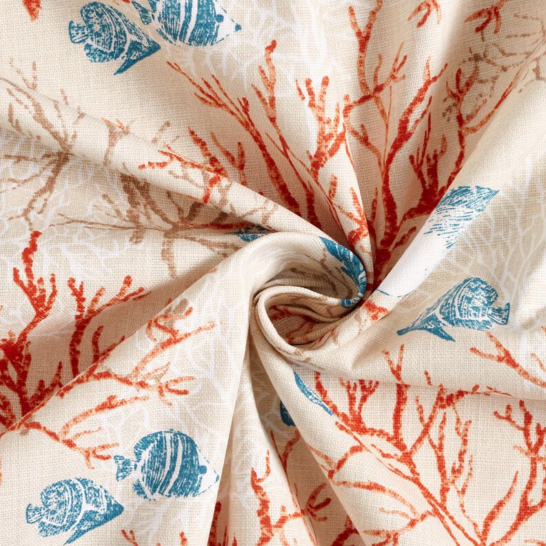 Tissu de décoration Panama Récif de corail – beige clair/terre cuite,  image number 3