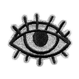 Application Œil [ 5 x 4,3 cm ] | Prym – noir/argent, 