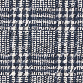 Tissu pour manteau Carreaux double face – bleu marine/blanc | Reste 90cm, 