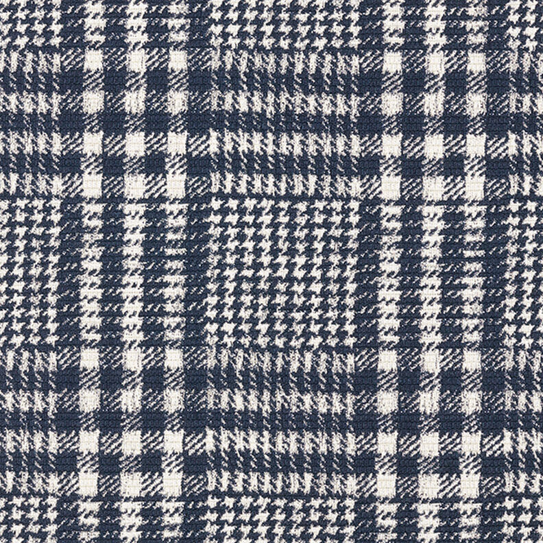 Tissu pour manteau Carreaux double face – bleu marine/blanc, image number 1