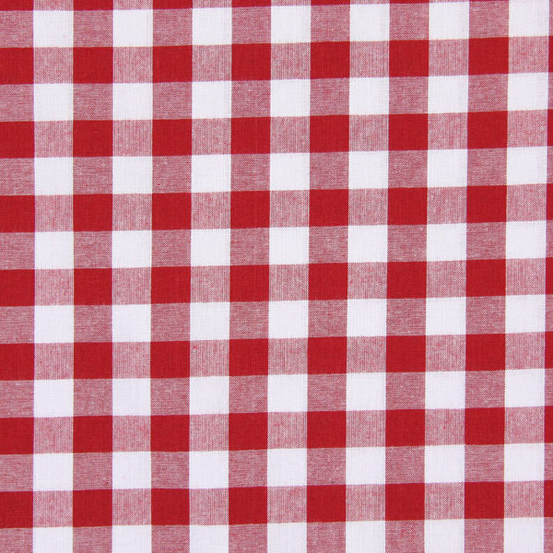 Tissu en coton Vichy à carreaux 1,7 cm – rouge/blanc,  image number 1