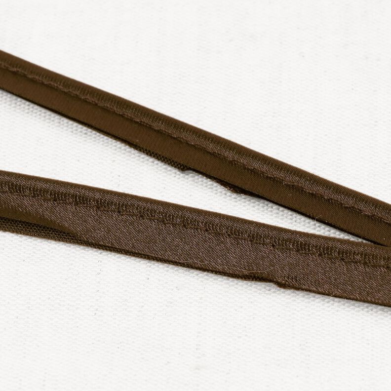 Satin Galon passepoil [10 mm] – marron foncé,  image number 1