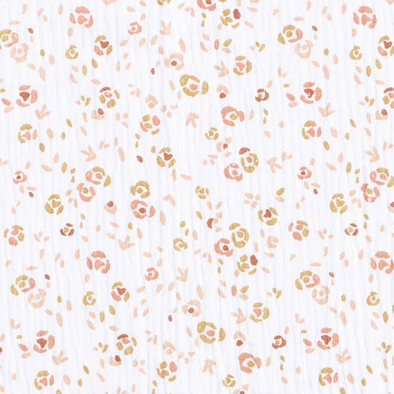 Tissu double gaze de coton Fleurs abstraites – blanc,  image number 1