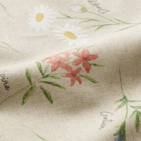 Coton enduit Fleurs alpines – nature/bleu, 