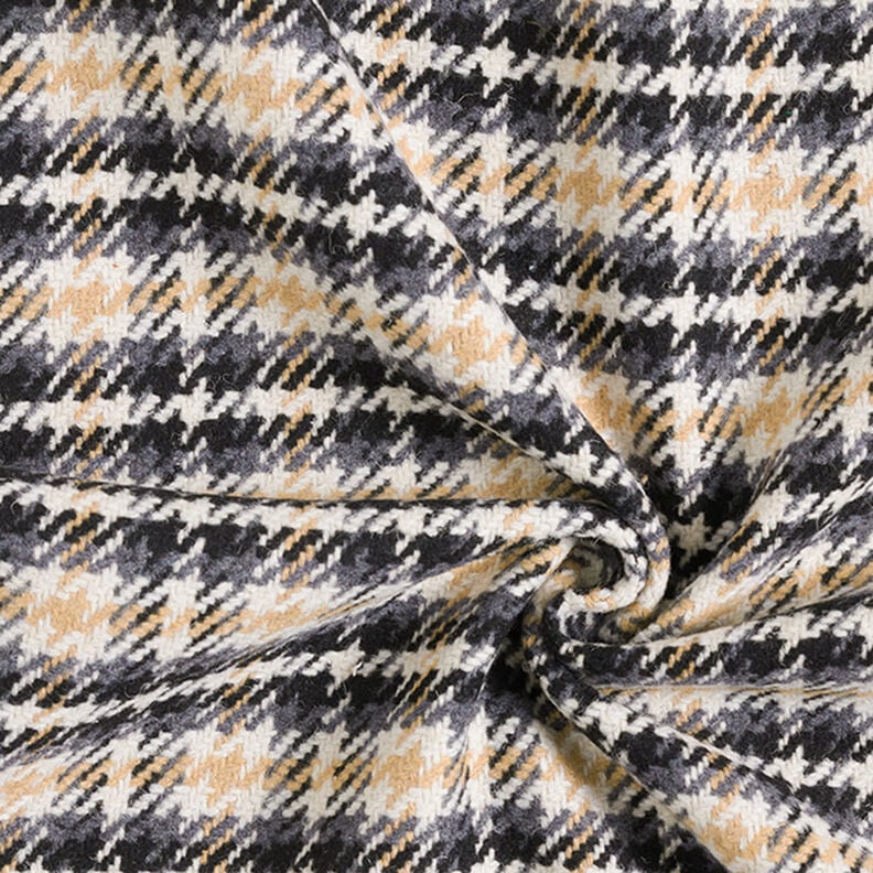 Tissu pour manteau Carreaux classiques – écru/anthracite, image number 3