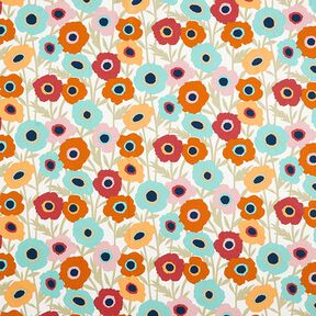 Tissu en coton Cretonne Fleurs peintes – eucalyptus/blanc, 