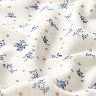 Feinstrickstoff Rosenzweige – blanc/bleu, 