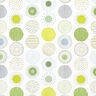 Tissu de décoration Semi-panama cercles peints – vert pomme/blanc,  thumbnail number 1