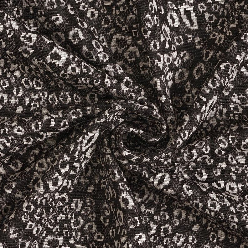 Jacquard tricoté motif léopard abstrait – noir/gris brume,  image number 3