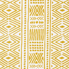 Tissu de décoration Canvas Ethno – moutarde/blanc, 
