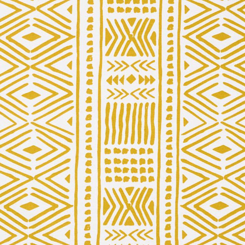 Tissu de décoration Canvas Ethno – moutarde/blanc,  image number 1