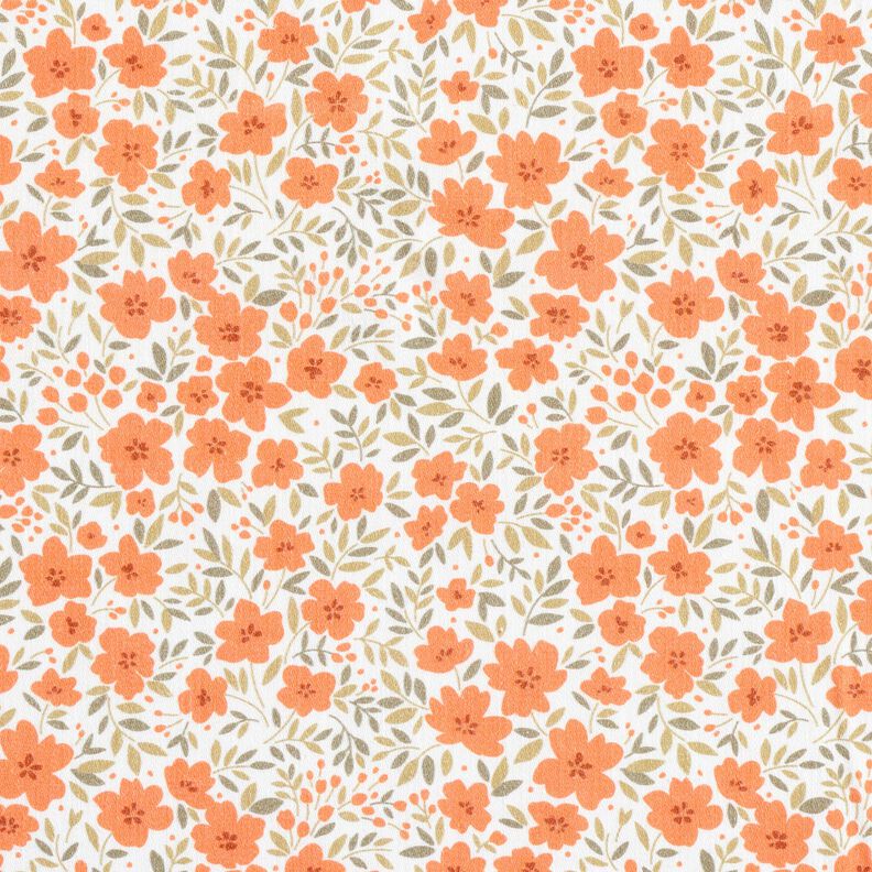 Tissu de décoration Satin de coton Mer de fleurs – orange pêche/blanc,  image number 1