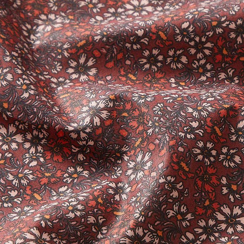 Tissu en coton Cretonne Millefleurs et branches – carmin,  image number 2