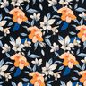 Tissus pour maillot de bain Grandes fleurs d'hibiscus – bleu noir/abricot,  thumbnail number 1