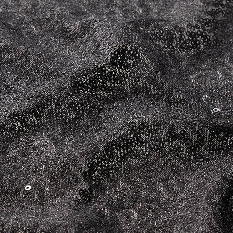 Tissu à paillettes Lignes sinueuses – noir,  image number 2