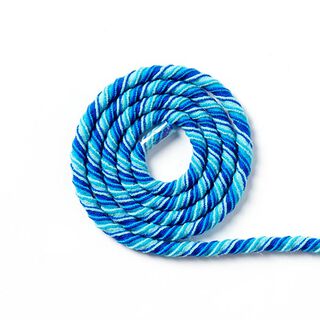 Cordon en caoutchouc Helix multicolore [Ø 5 mm] - turquoise / bleu, 