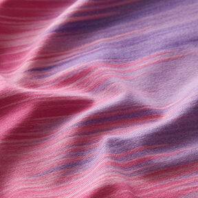 Jersey viscose Rayures horizontales en dégradé de couleurs – aubergine/mauve, 