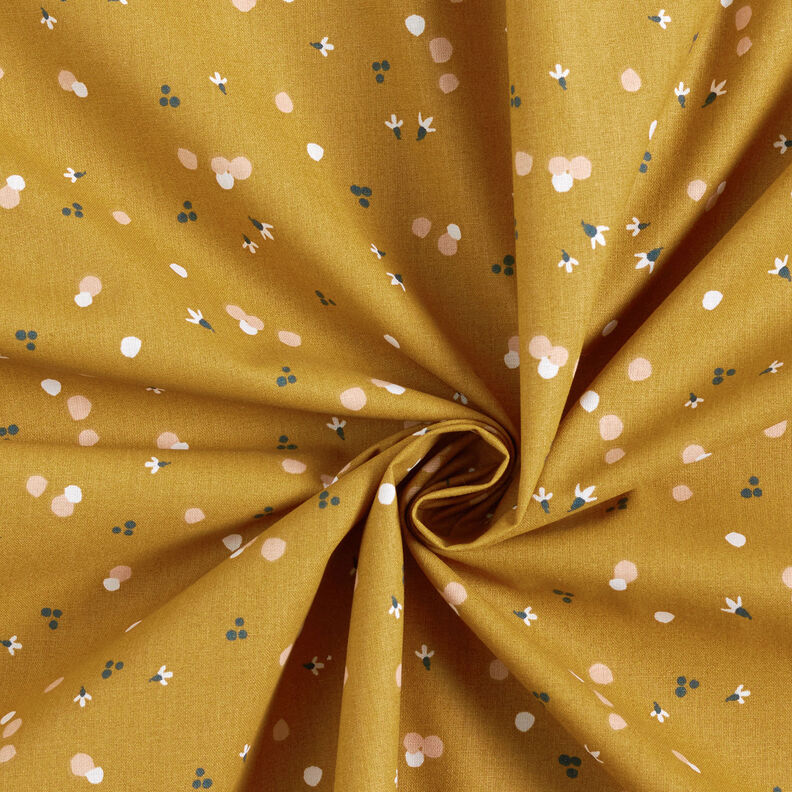 Tissu en coton Cretonne Points de couleur – moutarde,  image number 3