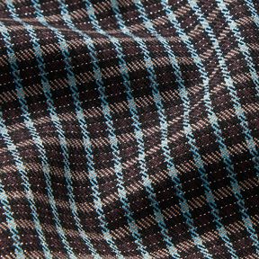 Mélange viscose Carreaux à paillettes – turquoise/marron noir, 