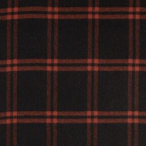 Tissu pour manteau en laine mélangée à carreaux tartan – terre cuite/noir, 